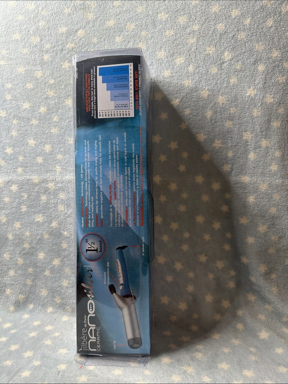 Nano Blue and Silver Ceramic 1½" Barrel Curling Iron